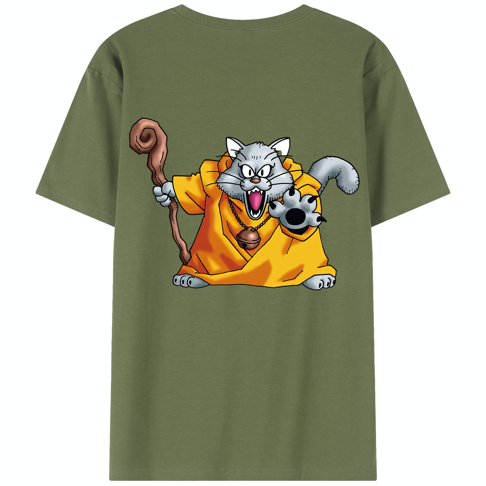 （画像用） ドラゴンクエスト Doragon Kuesuto Dragon Quest 綿100％半袖Tシャツ（背面プリント）
